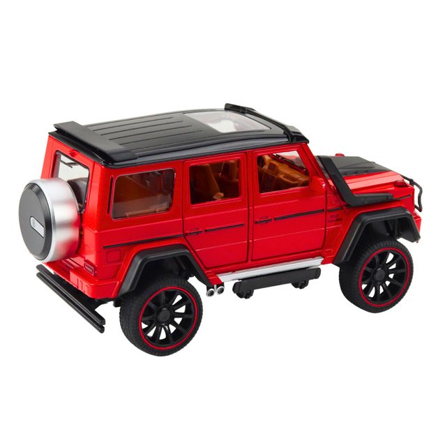 Off-Road Car Metal Pull-Back Drive Opening Doors Red 1:22 1