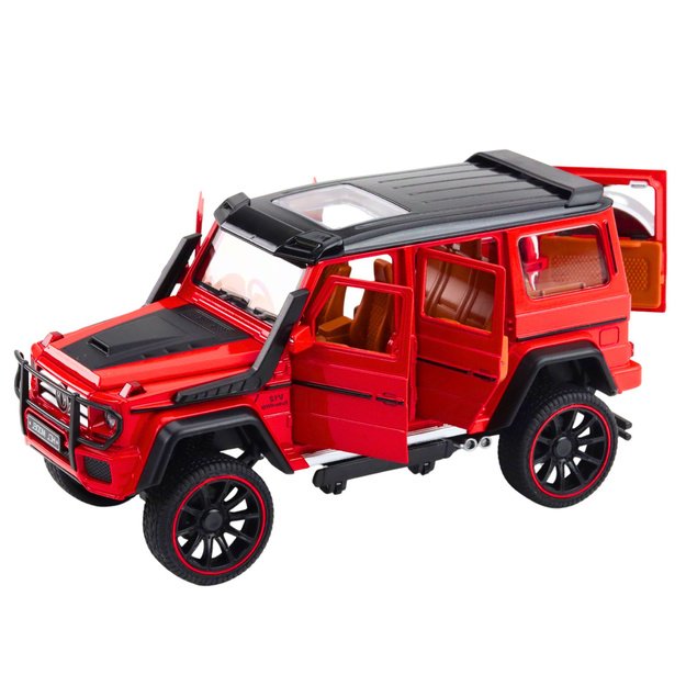 Off-Road Car Metal Pull-Back Drive Opening Doors Red 1:22 3