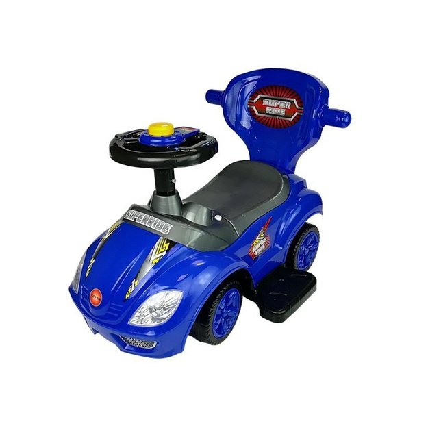 Toddlers Ride On Push Along with Parent Handle Mega Car 3in1 Blue 8