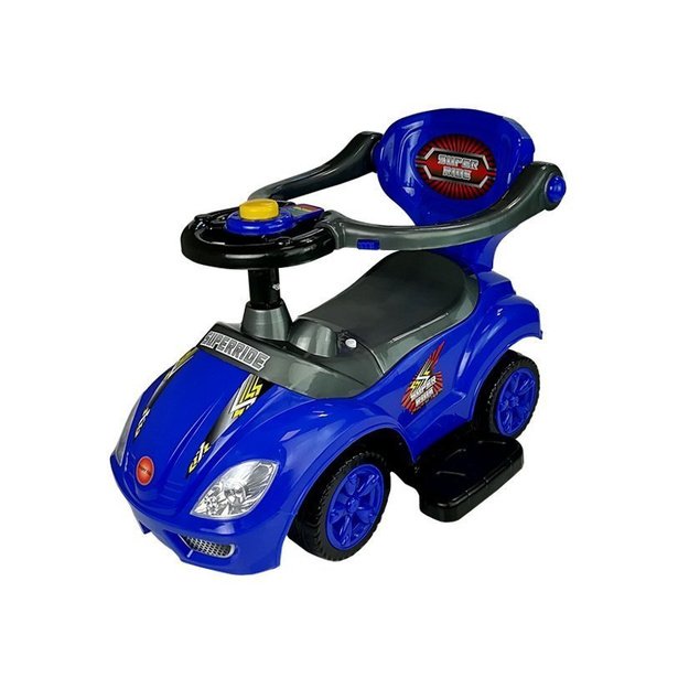 Toddlers Ride On Push Along with Parent Handle Mega Car 3in1 Blue 5