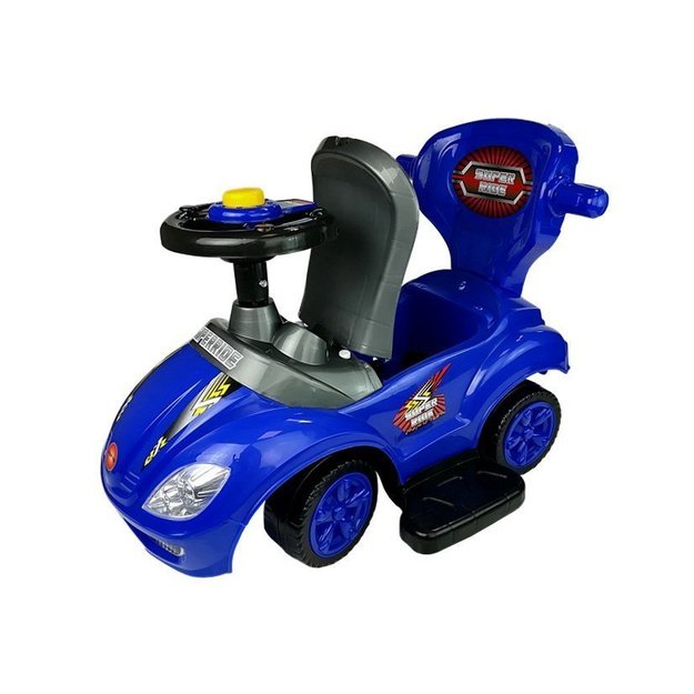 Toddlers Ride On Push Along with Parent Handle Mega Car 3in1 Blue 10