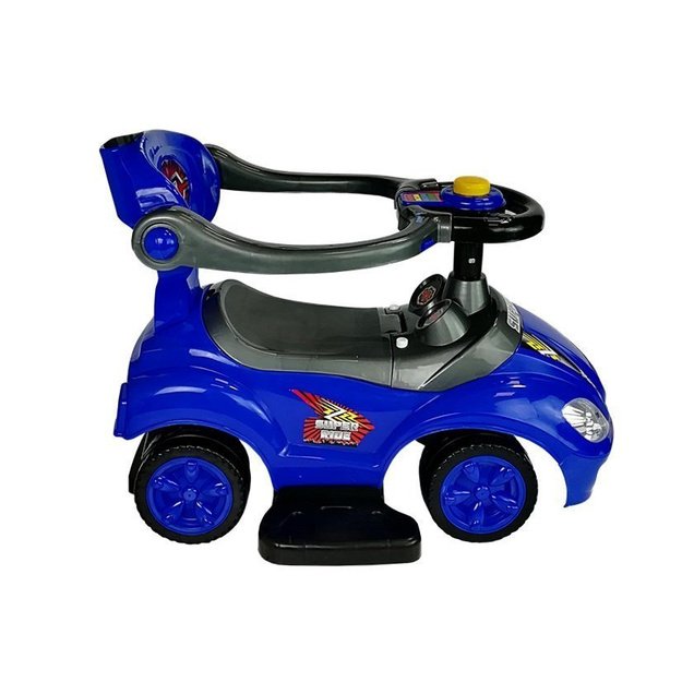 Toddlers Ride On Push Along with Parent Handle Mega Car 3in1 Blue 6