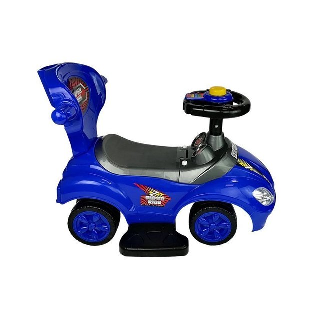 Toddlers Ride On Push Along with Parent Handle Mega Car 3in1 Blue 9