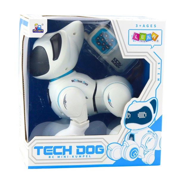 Interactive Robot Dog Remote Control Light Sound White Blue