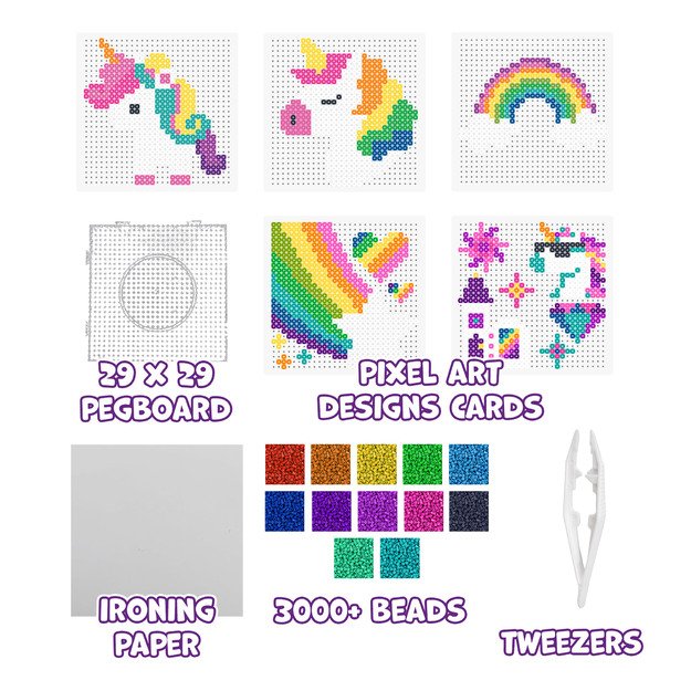 Splat Planet pixel art Iron on beads, Unicorns