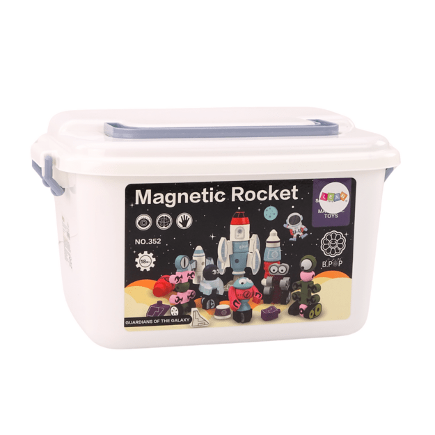Magnetic Blocks Space Rocket Set 56 pieces. Magnetic Rocket Mix