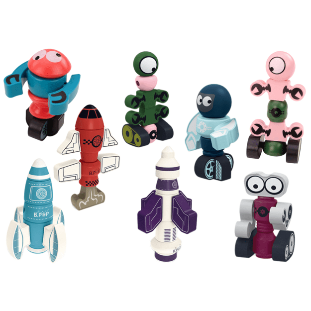 Magnetic Blocks Space Rocket Set 56 pieces. Magnetic Rocket Mix