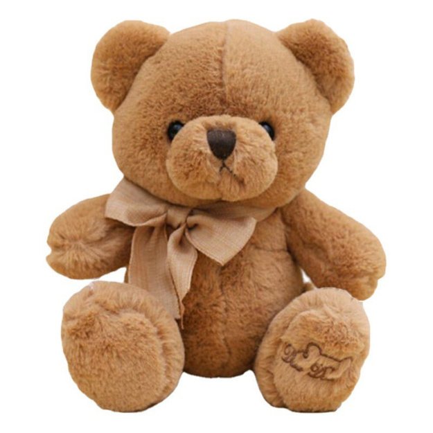 Plush Mascot Cuddly Toy Big Teddy Bear With Bow Brown 40cm 1