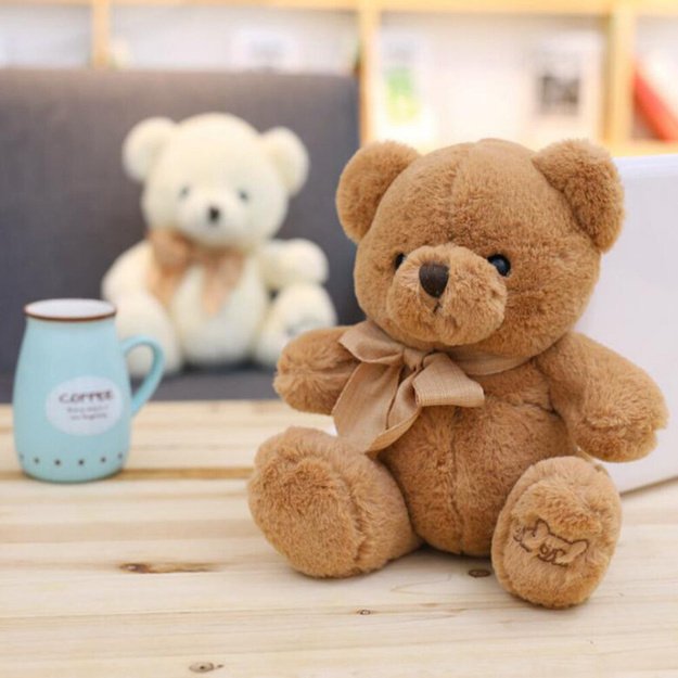 Plush Mascot Cuddly Toy Big Teddy Bear With Bow Brown 40cm 2