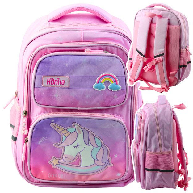 Unicorn School Backpack Chest Strap Pink 20L 3