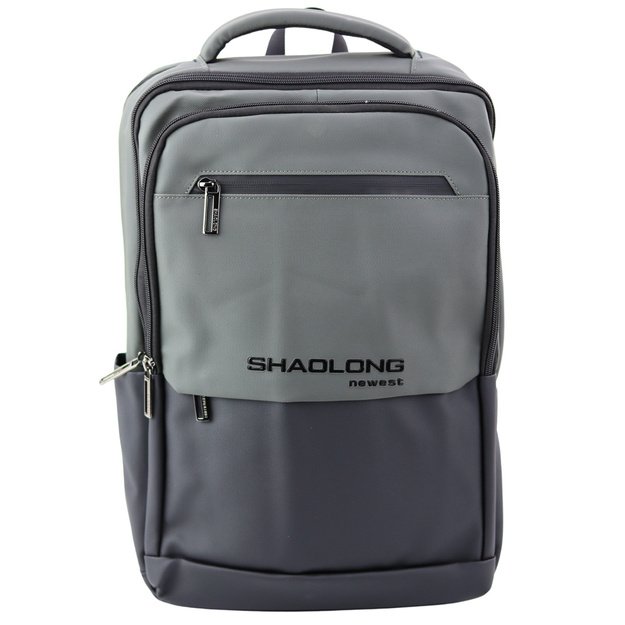 City Business Backpack USB Laptop Pocket Black Gray 16L 41cm