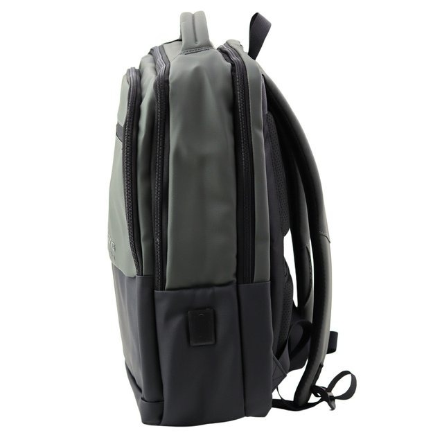 City Business Backpack USB Laptop Pocket Black Gray 16L 41cm 1