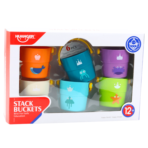 Bath Bucket Set With Holes Colored 6pcs 2