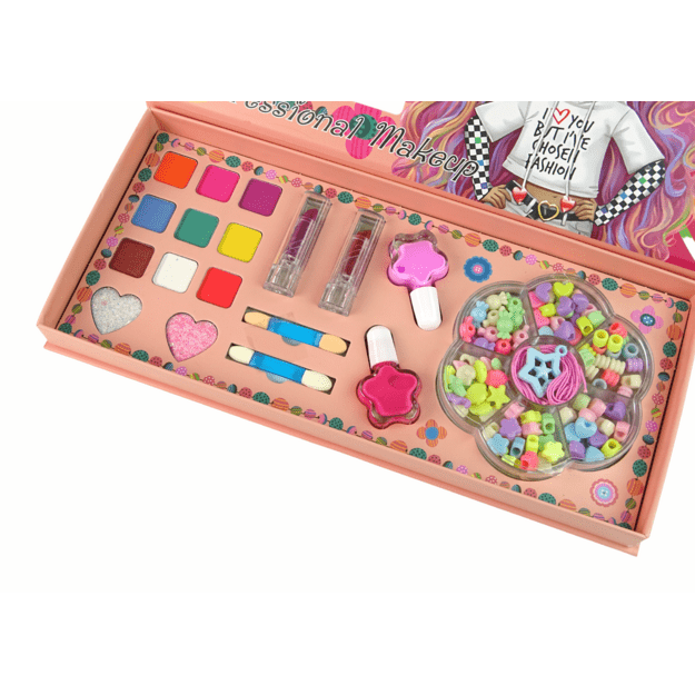 Papuošalų ir makiažo rinkinys 2in1 – 100 detalių 2