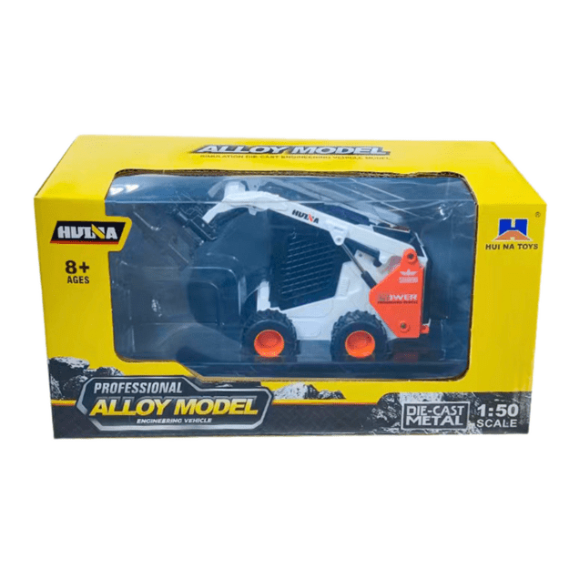 Wheel Loader With Grapple Metal Huina White 1:50 2