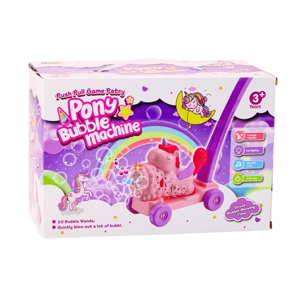 Bubble Machine Ride On Unicorn Lights Sounds Pink 4