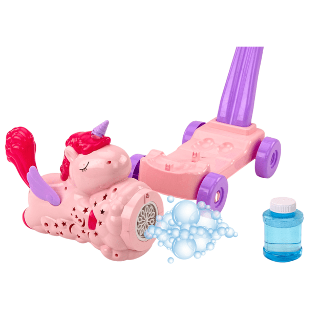 Bubble Machine Ride On Unicorn Lights Sounds Pink 1