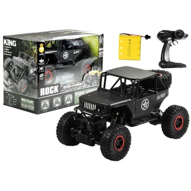 R/C automobilis monstras Jeep 1:18 juodas