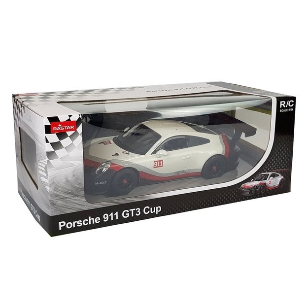 Automobilis R/C Porsche 911 GT3 CUP Rastar 1:14 Baltas 9