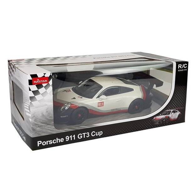Automobilis R/C Porsche 911 GT3 CUP Rastar 1:14 Baltas 18