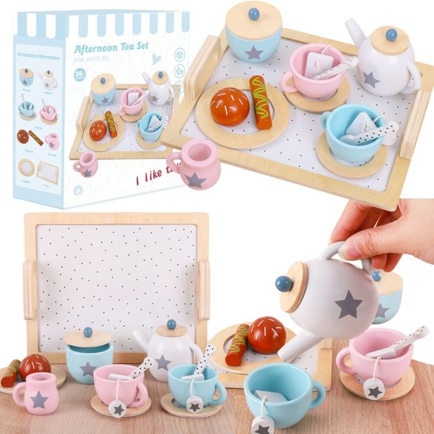 Coffee Tea Wooden Set Small Household Appliances Cookies