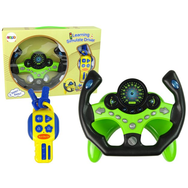 Steering Wheel Kit Keys Sound Lights Green