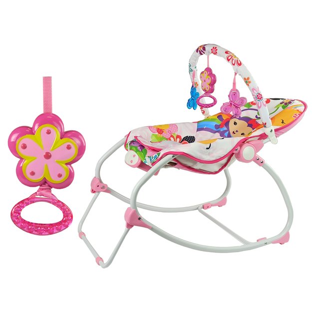 Supamasis krėslas 2in1 Pink Flower Sounds Vibration 4