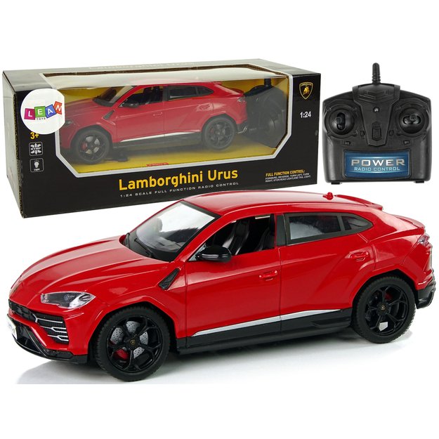 Automobilis R/C 1:24 Lamborghini Urus Red 2.4 G žibintai