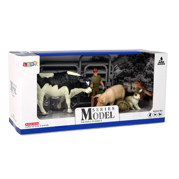 Didelis fermos gyvūnų figūrėlių rinkinys + ūkininkas ir sodyba 10 dalių 1