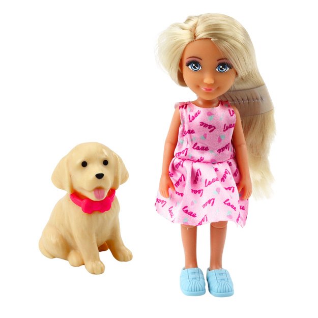 Ankiki Mini Doll on a Three-Wheeled Scooter Dog Set
