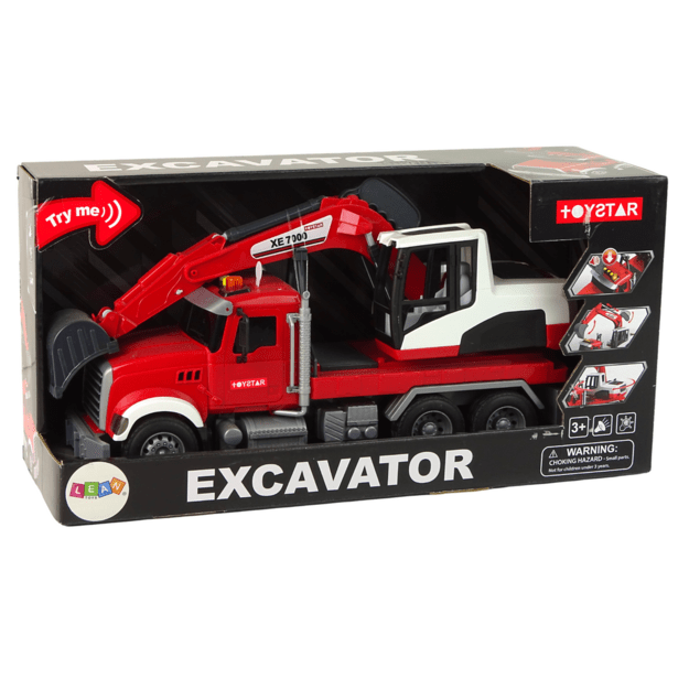 Sunkvežimis su ekskavatoriumi Traktorius Ekskavatorius Garso žibintai 5