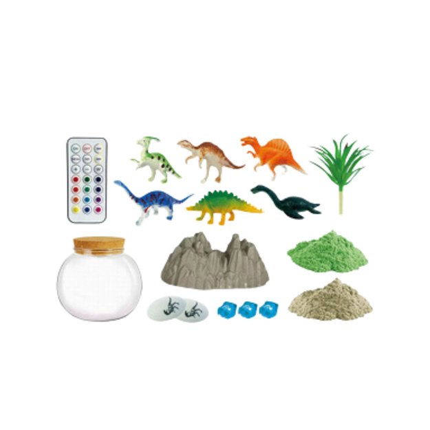 DIY Dinosaur Terrarium Creative Kit with LED Light and Remote Control 2