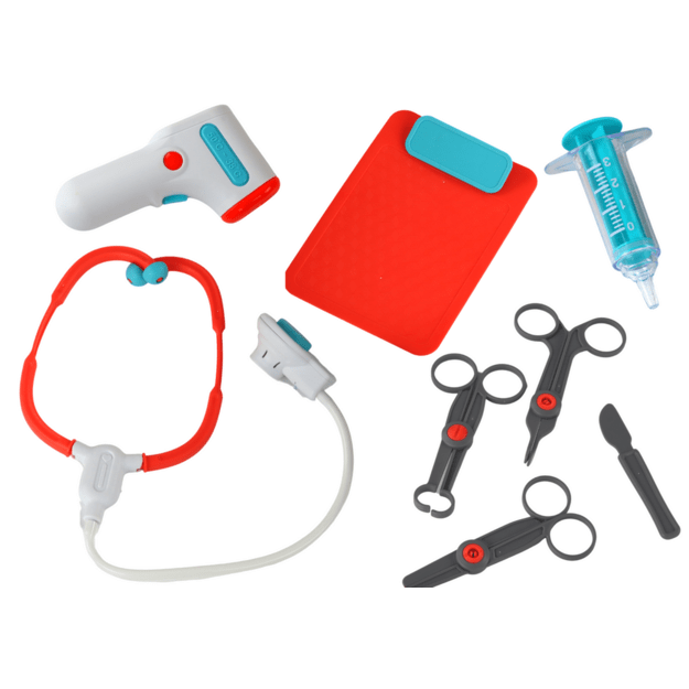 Mažojo gydytojo rinkinys Medicininis vežimėlis Rentgeno EKG priedai 4