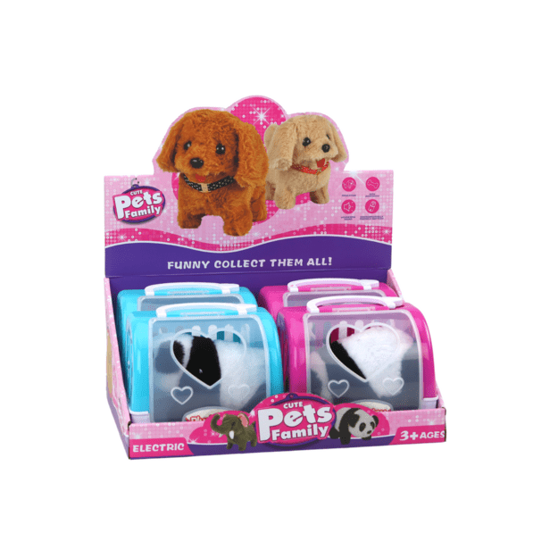 Interactive Plush Panda In Pink Blue Transporter