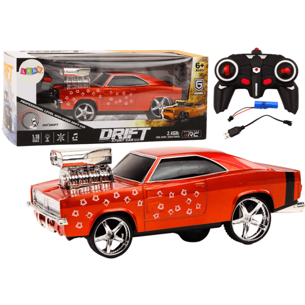 Remote Control Car 1:18 Drift 360 Lights Sounds Red