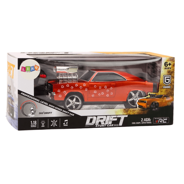 Remote Control Car 1:18 Drift 360 Lights Sounds Red