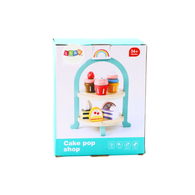 Sweets Set Cakes Cupcakes Wooden Stand 3