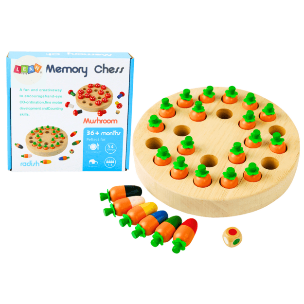 Family Memory Game Carrots Wooden