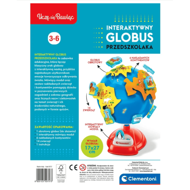 Interaktyvus ikimokyklinio amžiaus vaikų gaublys Clementoni 50757 7