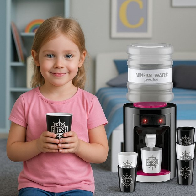 Toy Water Dispenser for Kids with Lights and Sounds Pink 3