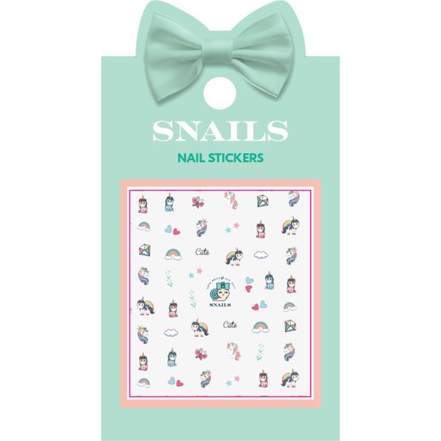 Snails nail stickers, Unicorn Queen