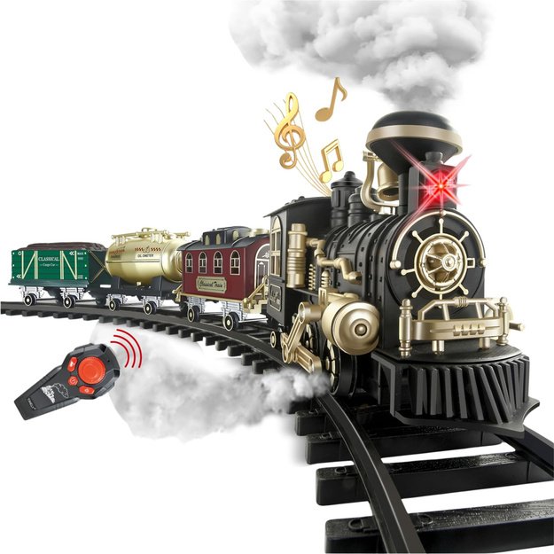 Electric Train Classic RC Train Lights Sounds Smoke 206 cm 24 pcs. 2