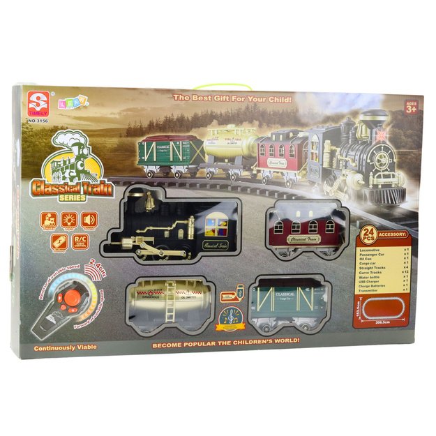 Electric Train Classic RC Train Lights Sounds Smoke 206 cm 24 pcs. 4