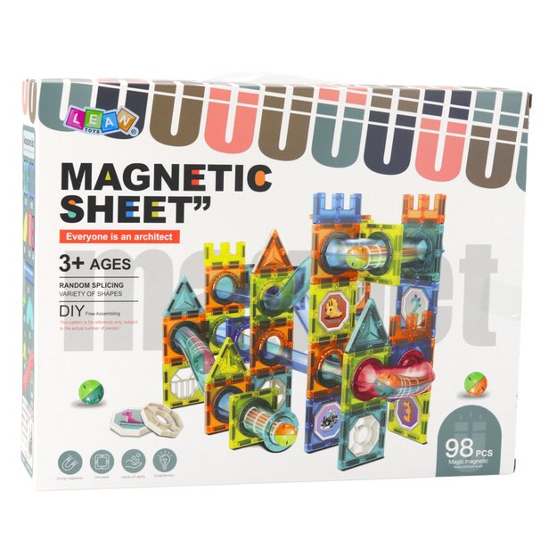 Set of Magnetic Construction Blocks Ball Track Colorful 98 pcs. 3