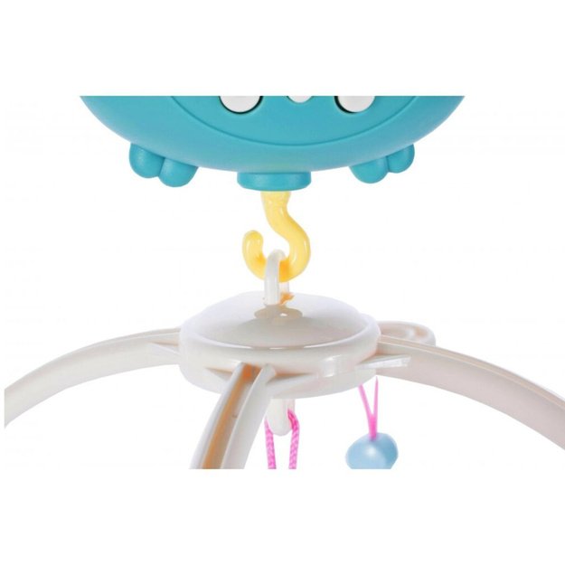 Crib Carousel Music Box with Lamp Rattles Teddy Bears Blue 2