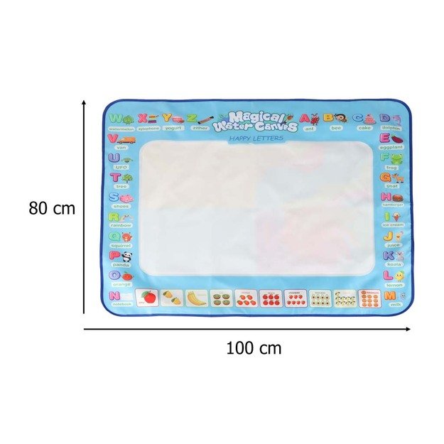 Vandens dažymo kilimėlis Vandens dažymo markeriai trafaretai trafaretinis volelis 100x80cm abėcėlė 14