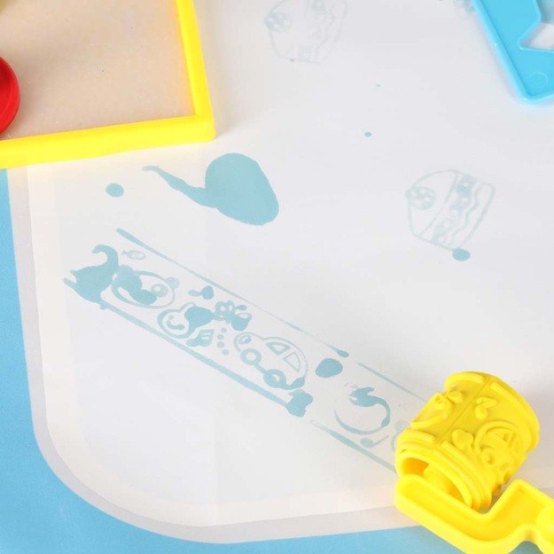 Vandens dažymo kilimėlis Vandens dažymo markeriai trafaretai trafaretinis volelis 100x80cm abėcėlė 5