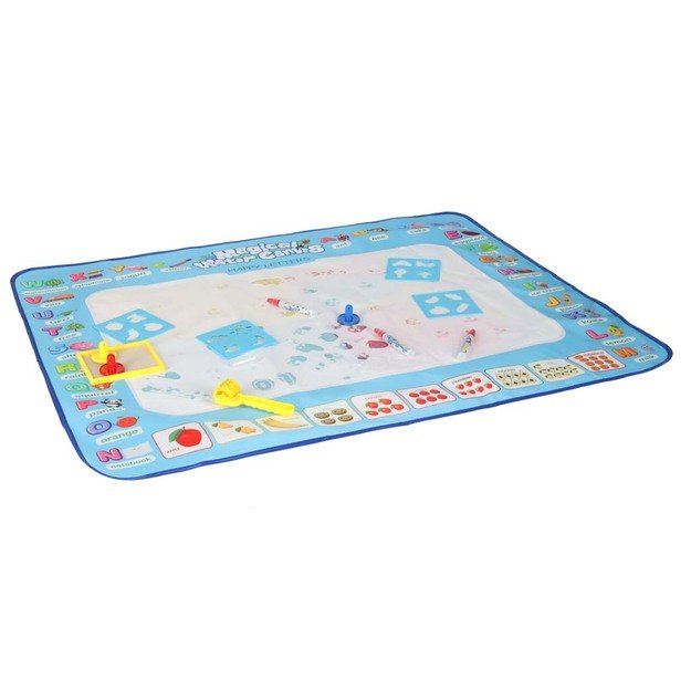 Vandens dažymo kilimėlis Vandens dažymo markeriai trafaretai trafaretinis volelis 100x80cm abėcėlė 6