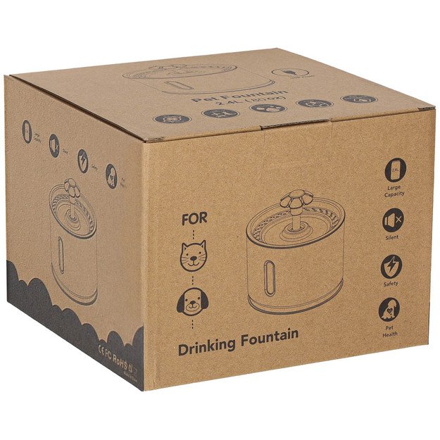 Gertuvė &scaron;uniui ir katei automatinė USB LED gertuvė 2,4 l valymo filtras 14