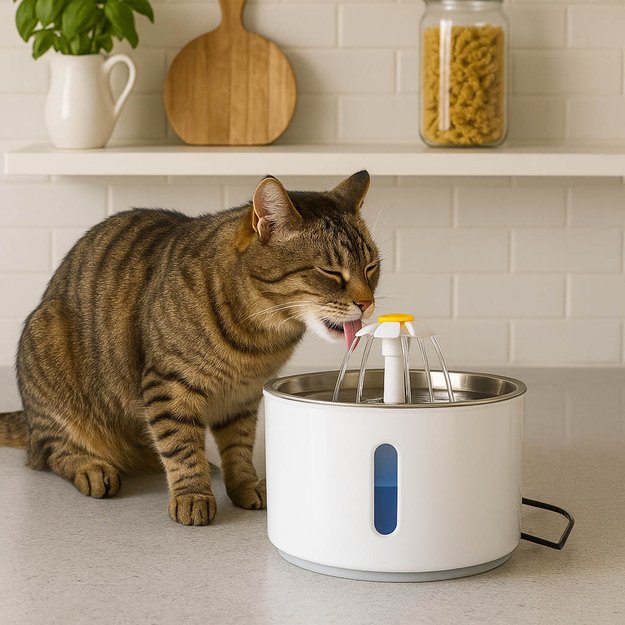 Gertuvė &scaron;uniui ir katei automatinė USB LED gertuvė 2,4 l valymo filtras 12